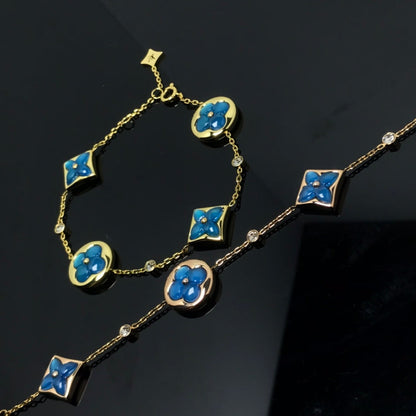 [Amore]STAR AND SUN 4 MOTIF BLUE BRACELET