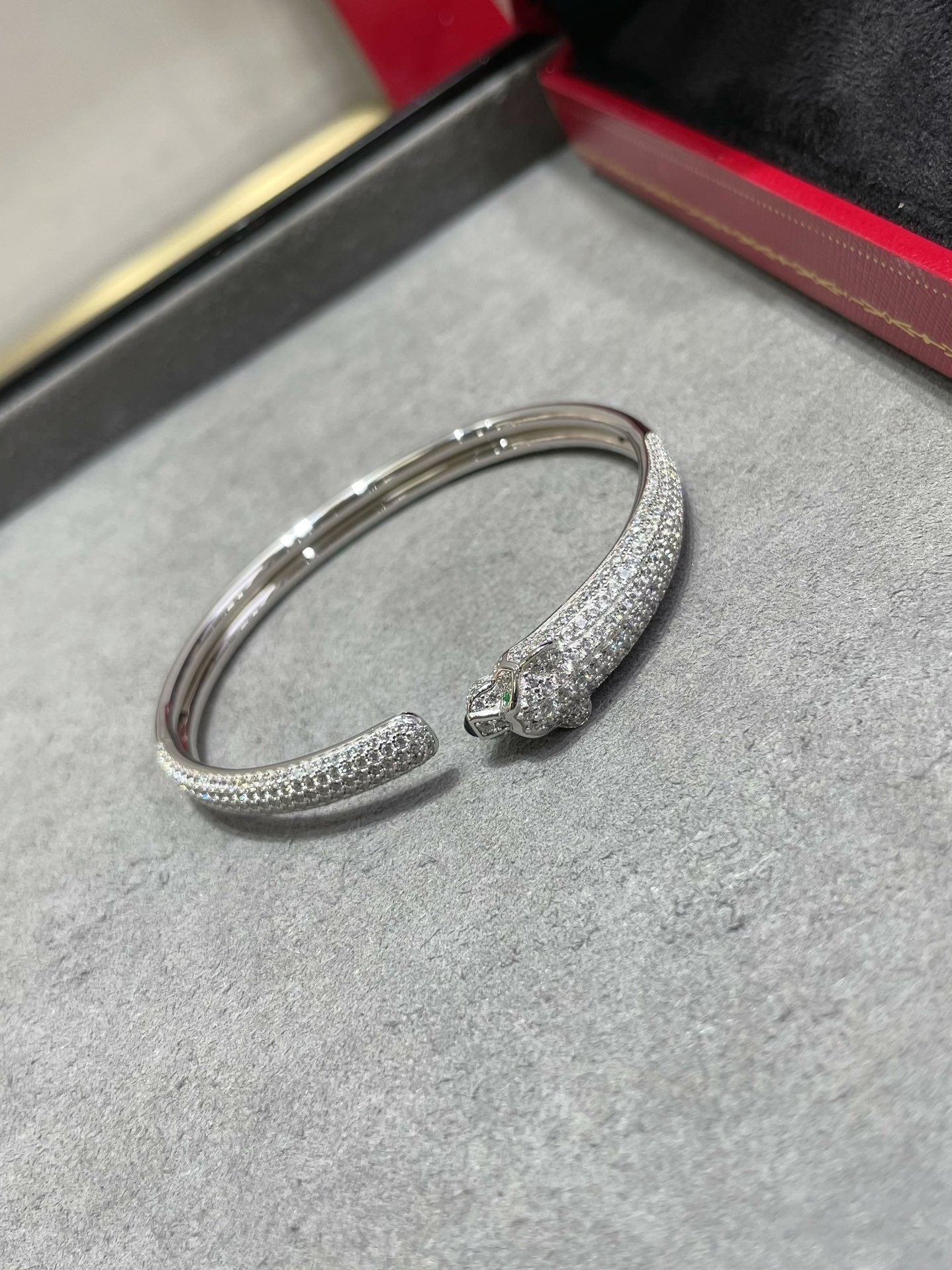 [Amore]PANTHERE FULL DIAMOND OPEN BRACELET