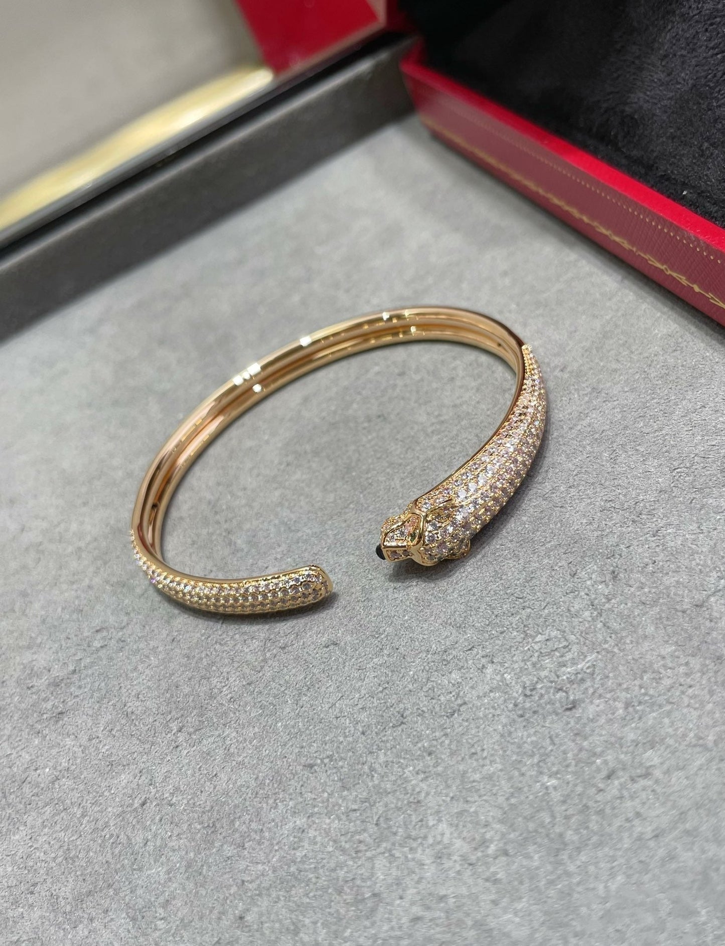 [Amore]PANTHERE FULL DIAMOND OPEN BRACELET