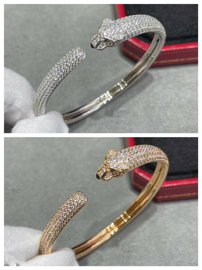 [Amore]PANTHERE FULL DIAMOND OPEN BRACELET
