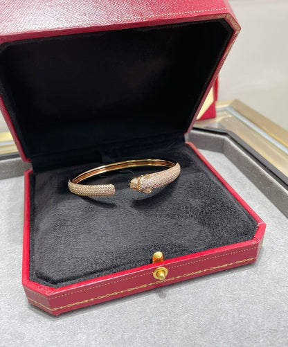 [Amore]PANTHERE FULL DIAMOND OPEN BRACELET