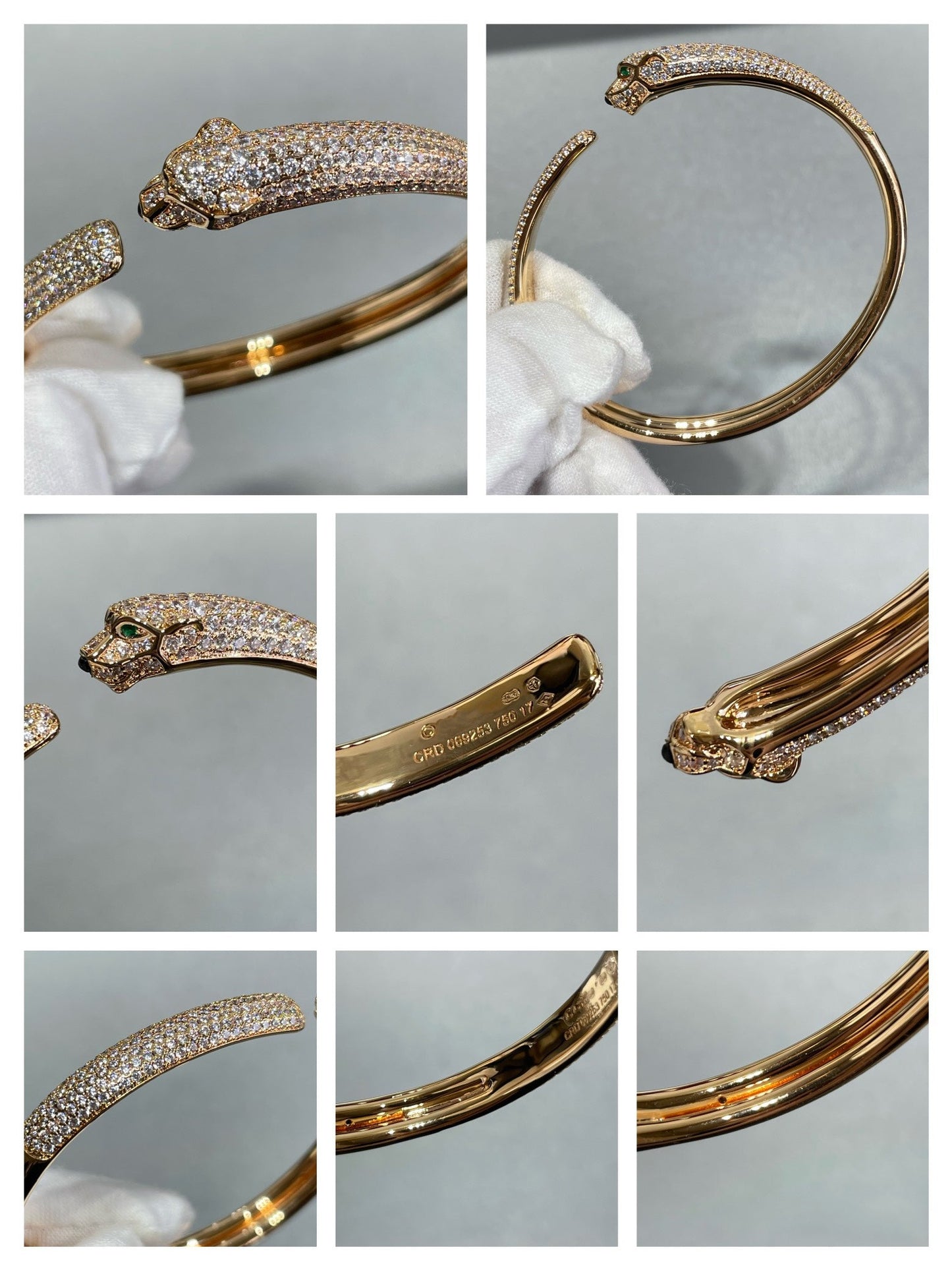 [Amore]PANTHERE FULL DIAMOND OPEN BRACELET