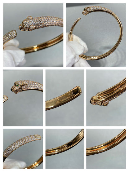 [Amore]PANTHERE FULL DIAMOND OPEN BRACELET