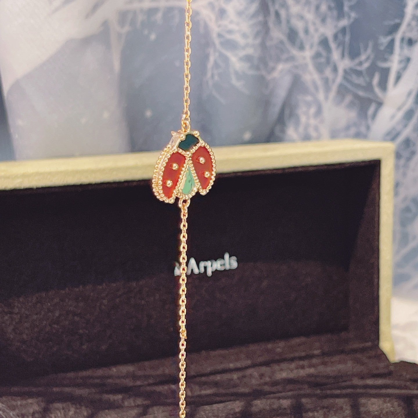 [Amore]LUCKY SPRING 1 MOTIF PINK GOLD BRACELET
