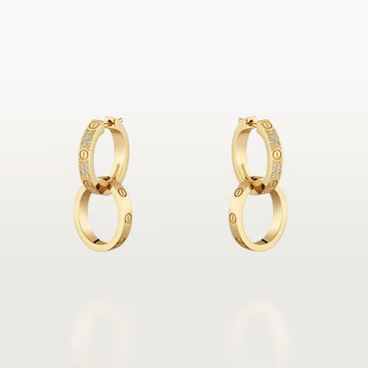 [Amore]LOVE 3.3MM DANGLE HALF DIAMOND EARRINGS