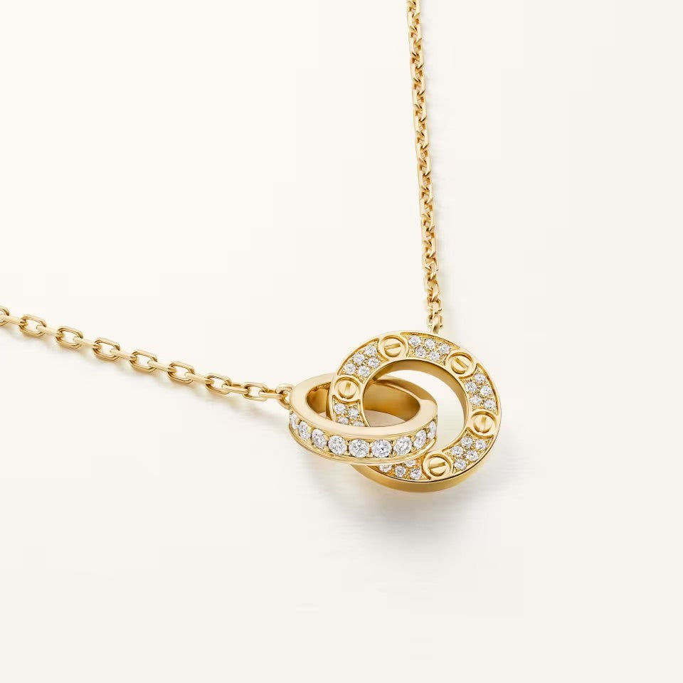 [Amore]LOVE  FULL DIAMOND PENDANT NECKLACE