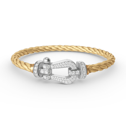 [Amore]FORCE LARGE HORSESHOE FULL DIAMOND BRACELET SILVER