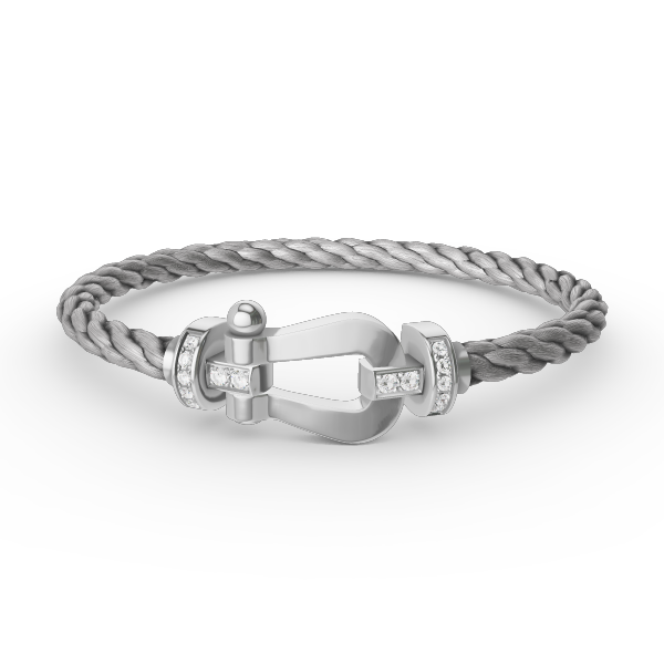[Amore]FORCE LARGE HORSESHOE HALF DIAMOND BRACELET SILVER