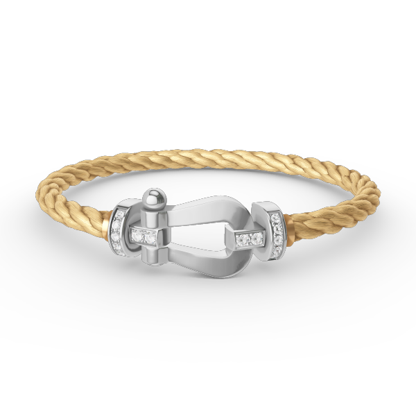 [Amore]FORCE LARGE HORSESHOE HALF DIAMOND BRACELET SILVER