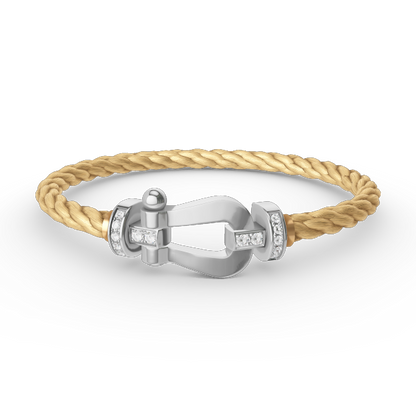 [Amore]FORCE LARGE HORSESHOE HALF DIAMOND BRACELET SILVER