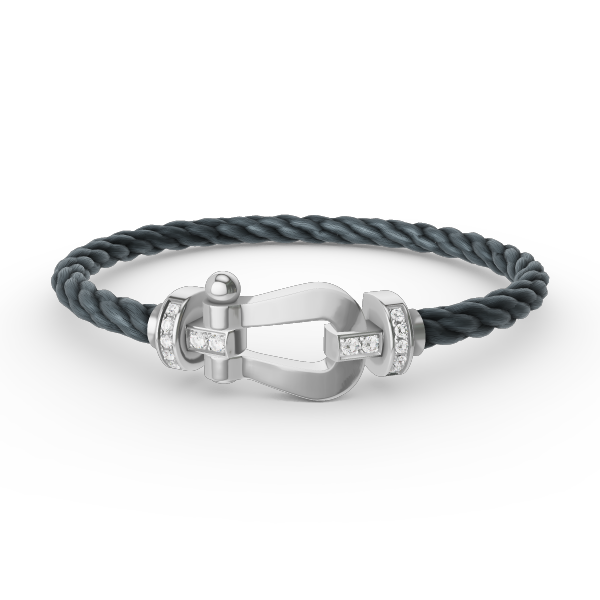 [Amore]FORCE LARGE HORSESHOE HALF DIAMOND BRACELET SILVER