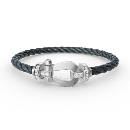 [Amore]FORCE LARGE HORSESHOE HALF DIAMOND BRACELET SILVER