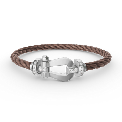 [Amore]FORCE LARGE HORSESHOE HALF DIAMOND BRACELET SILVER