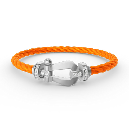 [Amore]FORCE LARGE HORSESHOE HALF DIAMOND BRACELET SILVER