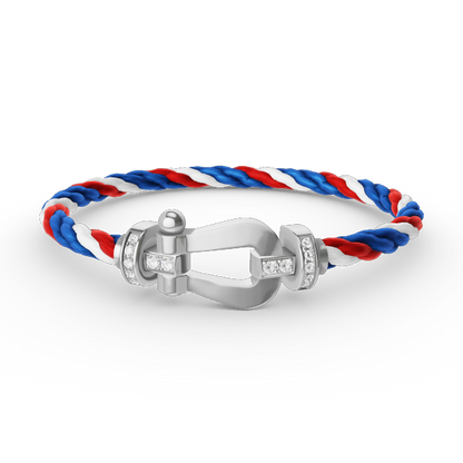 [Amore]FORCE LARGE HORSESHOE HALF DIAMOND BRACELET SILVER