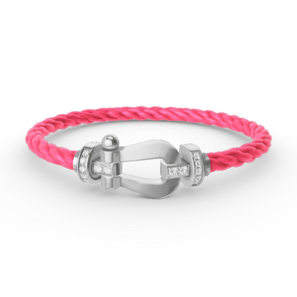 [Amore]FORCE LARGE HORSESHOE HALF DIAMOND BRACELET SILVER