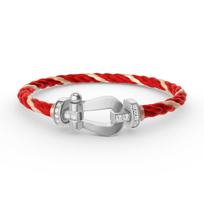 [Amore]FORCE LARGE HORSESHOE HALF DIAMOND BRACELET SILVER