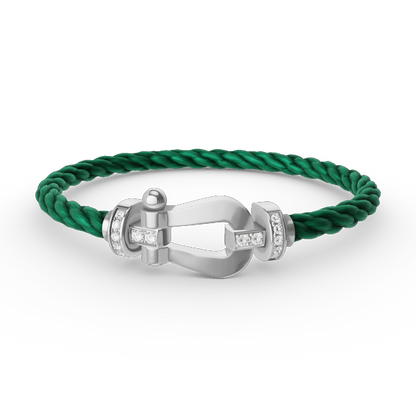 [Amore]FORCE LARGE HORSESHOE HALF DIAMOND BRACELET SILVER