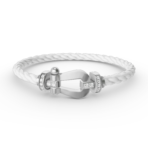 [Amore]FORCE LARGE HORSESHOE HALF DIAMOND BRACELET SILVER