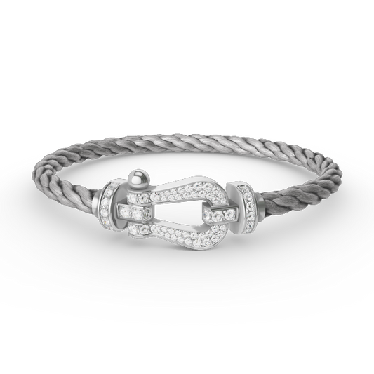 [Amore]FORCE LARGE HORSESHOE FULL DIAMOND BRACELET SILVER