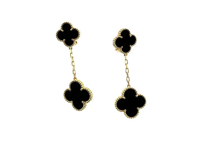 [Amore]CLOVER 2 MOTIFS  EARRINGS (MULTIPLE CHOICESC