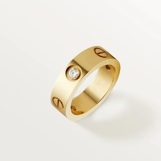 [Amore]LOVE RING 5.5MM 3 DIAMONDS PINK GOLD