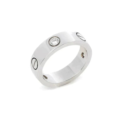 [Amore]LOVE RING 5.5MM 3 DIAMONDS SILVER