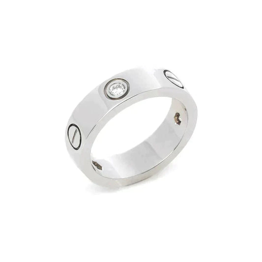 [Amore]LOVE RING 5.5MM 3 DIAMONDS SILVER